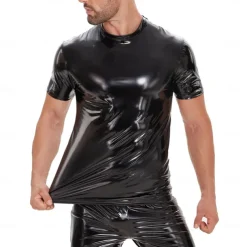 T-shirt Skin Suit Carnival Costume Men's Shiny Metallic Costume for Performance Club Pole Dance Halloween Carnival Adults'