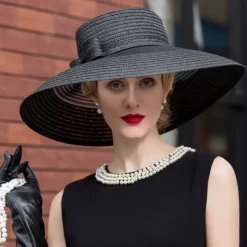 Tulle / Basketwork Kentucky Hat / Hats / Headwear with Floral 1pc Wedding / Special Occasion / Casual Headpiece dress to impress Race Day Dress