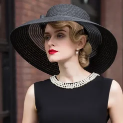 Tulle / Basketwork Kentucky Hat / Hats / Headwear with Floral 1pc Wedding / Special Occasion / Casual Headpiece dress to impress Race Day Dress