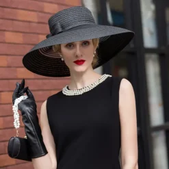 Tulle / Basketwork Kentucky Hat / Hats / Headwear with Floral 1pc Wedding / Special Occasion / Casual Headpiece dress to impress Race Day Dress