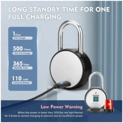 Tuya Smart Fingerprint Padlock Electronic Door Lock Bluetooth Smart Life App Remote Unlock Waterproof Security Protection