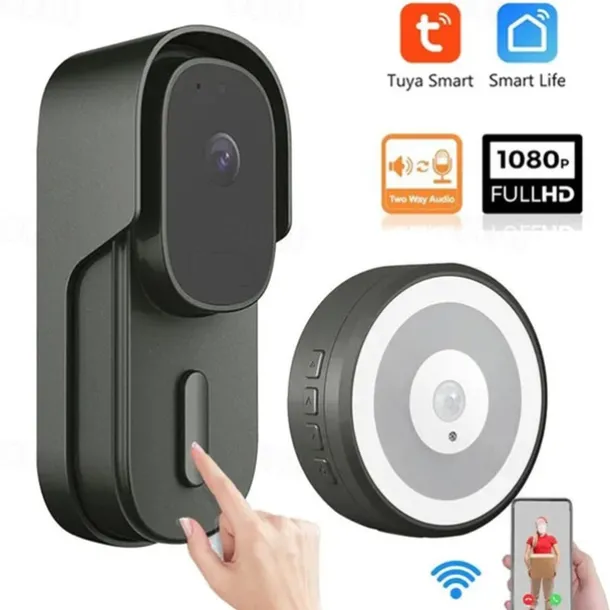 Tuya Smart Home Video Doorbell 1080P Camera Outdoor Wireless WiFi Door Bell Waterproof House Security Protection Smart Lifefor Alexa/Google Home