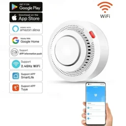 Tuya ZigBee Smart Smoke Detector Security Protection Smoke Alarm Fire Protection For Home Security System Via Smart Life Ap