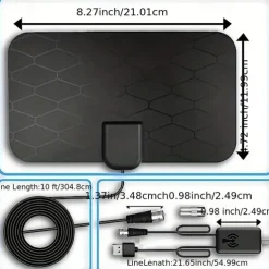 TV Antenna-2023 Indoor Amplified HD Digital TV Antenna For Smart TV Up To 380Miles Support 4K 1080p And All Older TV's-Ultra Thin Smart Switch Amplifier Signal Booster-18ft HDTV Cable/AC Adapter