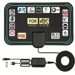 TV Antenna-2023 Indoor Amplified HD Digital TV Antenna For Smart TV Up To 380Miles Support 4K 1080p And All Older TV's-Ultra Thin Smart Switch Amplifier Signal Booster-18ft HDTV Cable/AC Adapter