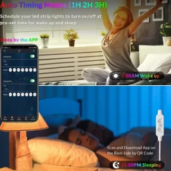 TV LED Backlight Strip RGBIC Programmable Music Synchronization Timing Bluetooth APP Control 2.4G Control 1-5M TV/Monitor Backlight Indoor or Outdoor Activities Festival Decoration USB 5050 Light Strip