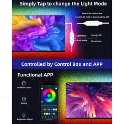 TV LED Backlight Strip RGBIC Programmable Music Synchronization Timing Bluetooth APP Control 2.4G Control 1-5M TV/Monitor Backlight Indoor or Outdoor Activities Festival Decoration USB 5050 Light Strip