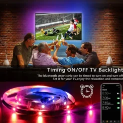 TV LED Backlight Strip RGBIC Programmable Music Synchronization Timing Bluetooth APP Control 2.4G Control 1-5M TV/Monitor Backlight Indoor or Outdoor Activities Festival Decoration USB 5050 Light Strip