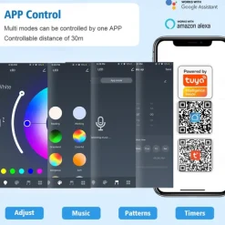 TV LED Backlights App Control RGB Smart LED Strip Lights with WIFI Atmosphere Light with USB TV Background Light 5V Living Room Led Color Atmosphere Light Remote Control