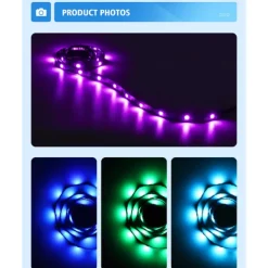 TV LED Backlights App Control RGB Smart LED Strip Lights with WIFI Atmosphere Light with USB TV Background Light 5V Living Room Led Color Atmosphere Light Remote Control