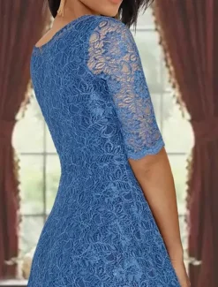 Two Piece A-Line Mother of the Bride Dress Elegant Simple Casual Boat Neck Ankle Length Chiffon Long Sleeve with Lace Ruffles