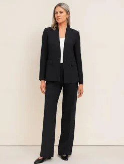 Two Piece Jumpsuit / Pantsuit Pantsuit Mother of the Bride Suit Collarless Elegant Vintage Simple Floor Length Spandex Rayon Polyester Long Sleeve with Solid Color 2025