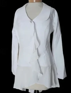 Two Piece Jumpsuit / Pantsuit Mother of the Bride Wedding Guest Elegant Plus Size V Neck Floor Length Chiffon Long Sleeve with Ruffles free custom size