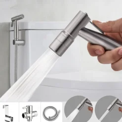 Two Ways 304 Stainless Steel Toilet Handheld Shattaf Bidet Sprayer Shower Heads Set Shower Faucet Accessories Muslim Shower G1/2 or G7/8