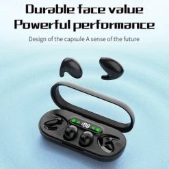 Two-in-one sleep wireless Bluetooth headphones thin mini noise reduction digital display long-lasting battery life