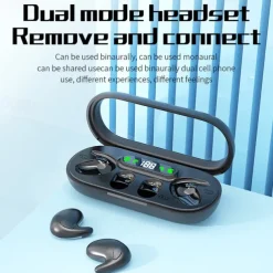 Two-in-one sleep wireless Bluetooth headphones thin mini noise reduction digital display long-lasting battery life