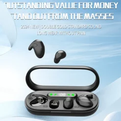 Two-in-one sleep wireless Bluetooth headphones thin mini noise reduction digital display long-lasting battery life