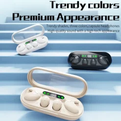 Two-in-one sleep wireless Bluetooth headphones thin mini noise reduction digital display long-lasting battery life