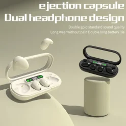 Two-in-one sleep wireless Bluetooth headphones thin mini noise reduction digital display long-lasting battery life