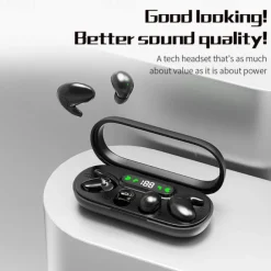 Two-in-one sleep wireless Bluetooth headphones thin mini noise reduction digital display long-lasting battery life