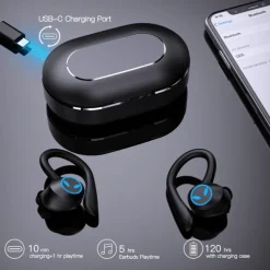 TWS Wireless Earphones Bluetooth-compatible 5.1 Headphones IPX7 Waterproof Earbuds LED Display HD Stereo Mic for Xiaomi iPhone