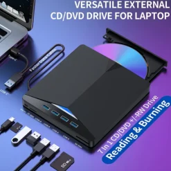 Type C/USB 3.0 External DVD Drive CD Player PC DVD-RW ROM Player CD-RW External CD DVD Drive For Macbook Laptop Desktop USB 3.0 External CD/DVD Drive for Laptop and Desktop