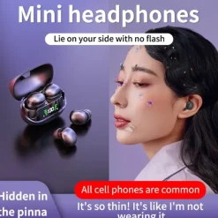 Ultra Small Mini Wireless Bluetooth Headset Peanut Size Invisible In-Ear Running Waterproof Noise Reduction