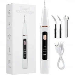 Ultrasonic Dental Scaler For Teeth Tartar Stain Tooth Calculus Remover Electric Sonic Teeth Plaque Cleaner Dental Stone Removal
