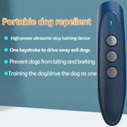 Ultrasonic Dog Repeller Mini Handheld Anti-barking Tool Stop BarkingLED Training Device Pet Cat Ultrasonic Sound Dog Repeller