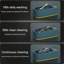 Ultrasonic Jewelry Cleaner Jewelry Cleaner With Steel Tank For Glasses Watches Earrings Rings Necklaces Coins