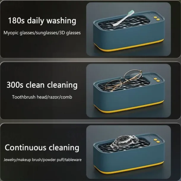 Ultrasonic Jewelry Cleaner Jewelry Cleaner With Steel Tank For Glasses Watches Earrings Rings Necklaces Coins