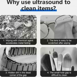 Ultrasonic Jewelry Cleaner Jewelry Cleaner With Steel Tank For Glasses Watches Earrings Rings Necklaces Coins