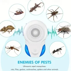 Ultrasonic Pest Repeller – Indoor Plug-In Device for Roaches, Mice, Spiders, Bugs and Insects, Suitable for Kitchen and Office