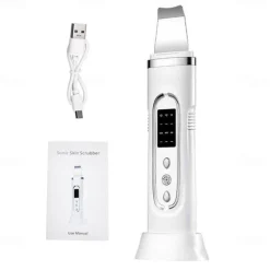 Ultrasonic Skin Scrubber Electric Facial Cleansing Pore Deep Cleaner Acne Blackhead Remover Peeling Shovel Device Beauty Machine