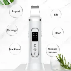 Ultrasonic Skin Scrubber Electric Facial Cleansing Pore Deep Cleaner Acne Blackhead Remover Peeling Shovel Device Beauty Machine