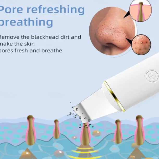 Ultrasonic Skin Scrubber Deep Face Cleaning Machine Peeling Shovel Facial Pore Cleaner Face Skin Scrubber Lift Machine
