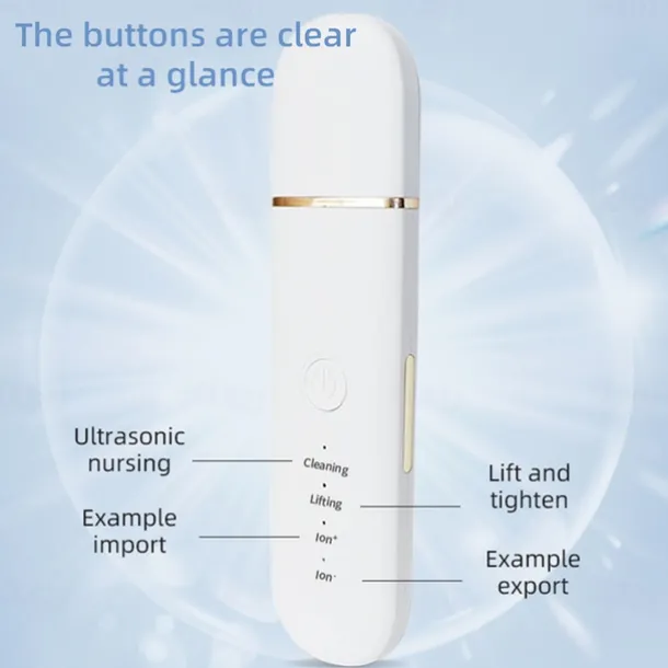 Ultrasonic Skin Scrubber Deep Face Cleaning Machine Peeling Shovel Facial Pore Cleaner Face Skin Scrubber Lift Machine