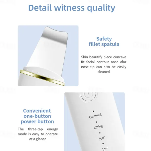 Ultrasonic Skin Scrubber Deep Face Cleaning Machine Peeling Shovel Facial Pore Cleaner Face Skin Scrubber Lift Machine