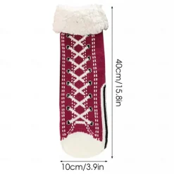 Ultra-Thick Cashmere Slipper Home Socks for Women, Non-Slip Fuzzy Home Socks with Grips, Warm Cozy Christmas Slipper Socks, Soft Inherentinct Winter Socks