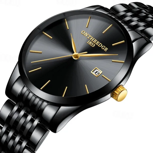 Ultra-Thin Men's Quartz Watch Men Analog Luxury Minimalist Classic Wristwatch Waterproof Calendar Chronograph Stainless Steel Watches