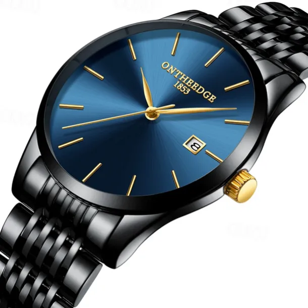 Ultra-Thin Men's Quartz Watch Men Analog Luxury Minimalist Classic Wristwatch Waterproof Calendar Chronograph Stainless Steel Watches