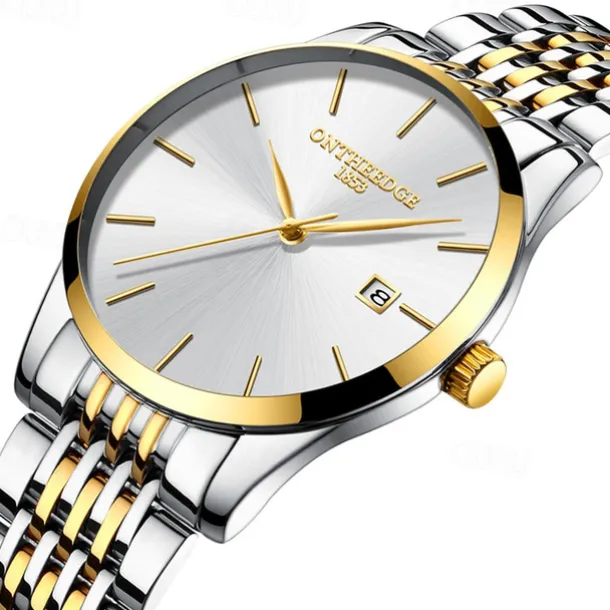 Ultra-Thin Men's Quartz Watch Men Analog Luxury Minimalist Classic Wristwatch Waterproof Calendar Chronograph Stainless Steel Watches