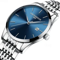 Ultra-Thin Men's Quartz Watch Men Analog Luxury Minimalist Classic Wristwatch Waterproof Calendar Chronograph Stainless Steel Watches