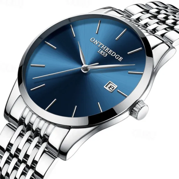 Ultra-Thin Men's Quartz Watch Men Analog Luxury Minimalist Classic Wristwatch Waterproof Calendar Chronograph Stainless Steel Watches