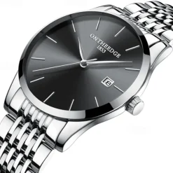 Ultra-Thin Men's Quartz Watch Men Analog Luxury Minimalist Classic Wristwatch Waterproof Calendar Chronograph Stainless Steel Watches