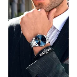 Ultra-Thin Men's Quartz Watch Men Analog Luxury Minimalist Classic Wristwatch Waterproof Calendar Chronograph Stainless Steel Watches