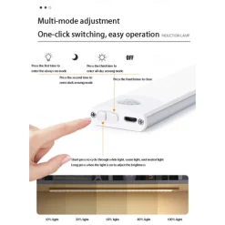 Ultra-thin Smart LED Strip Light Motion Sensor Cabinet Light, Magnetic Rechargeable Human Body Induction Light Strip, Self-Adhesive for Cabinet, Wine Cabinet, Wardrobe