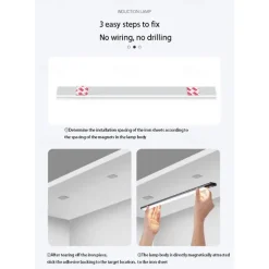 Ultra-thin Smart LED Strip Light Motion Sensor Cabinet Light, Magnetic Rechargeable Human Body Induction Light Strip, Self-Adhesive for Cabinet, Wine Cabinet, Wardrobe