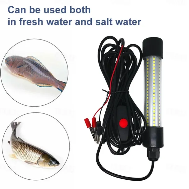 Underwater Fishing Light Submersible Fish Finder Lamp COB LED Innovative Compact Design with 5M Cable 1Pc