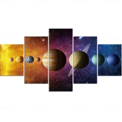 Unframed 5 Panels Space Universe earth light painting canvas art painting wall art